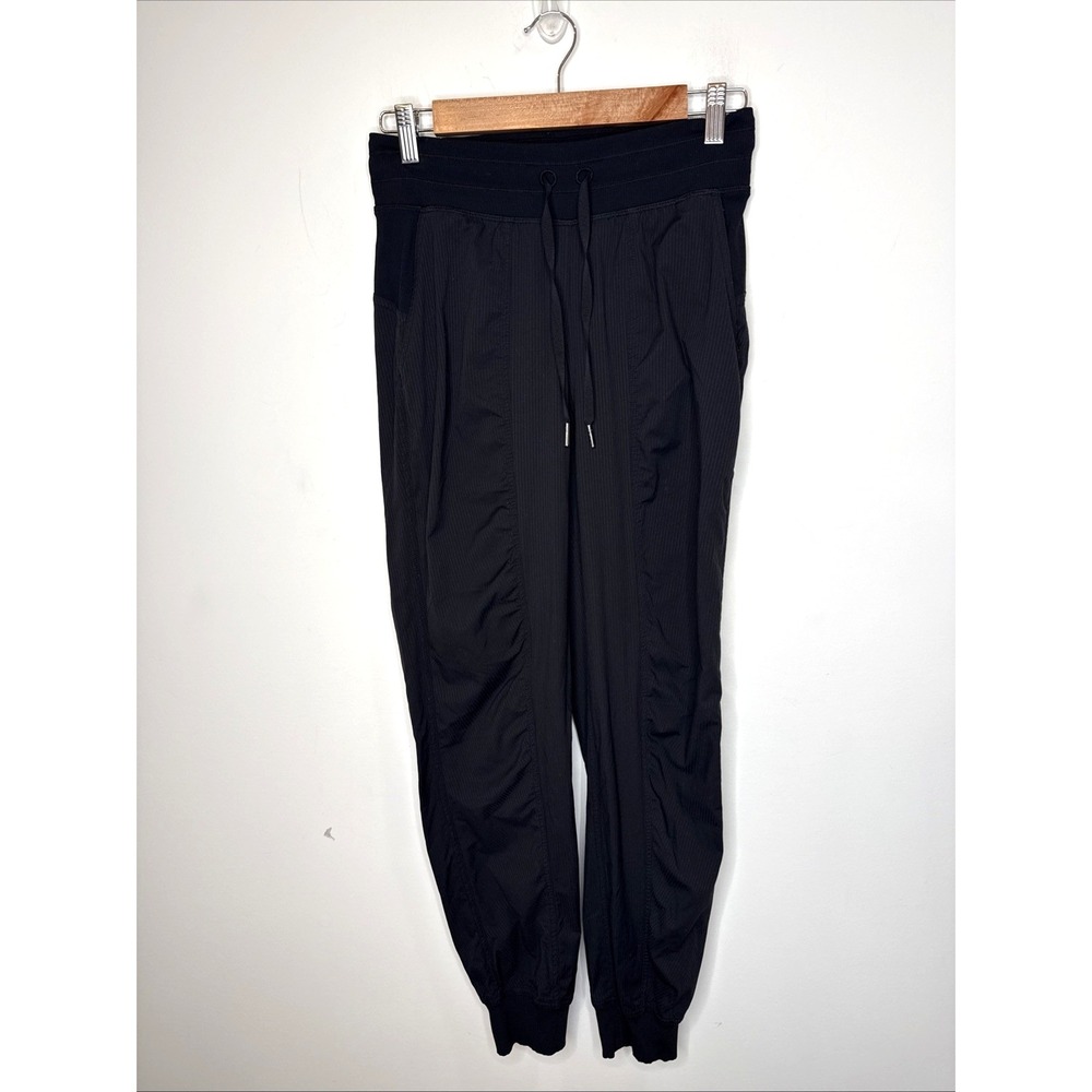 Lululemon Dance Studio Mid-Rise Full Jogger Pants Lightweight Drawstring Black 4 - Picture 4 of 8